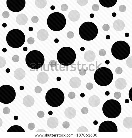 Black, Gray and White Polka Dots Pattern Repeat Background that is seamless and repeats