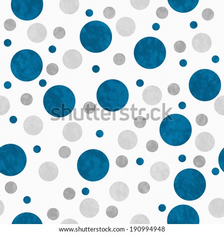 Blue, Gray and White Polka Dots Pattern Repeat Background that is seamless and repeats