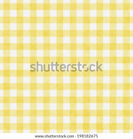 Pale Yellow Gingham Pattern Repeat Background that is seamless and repeats