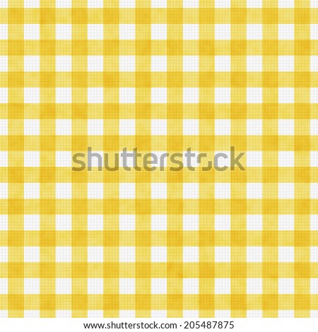 Bright Yellow Gingham Pattern Repeat Background that is seamless and repeats