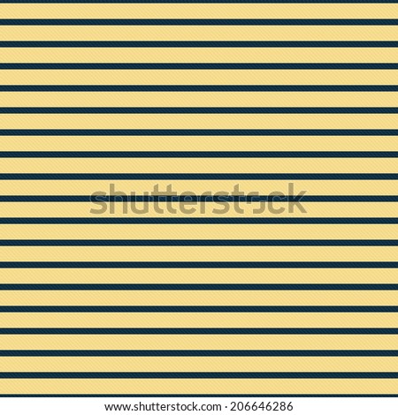Thin Navy Blue and Yellow Horizontal Striped Textured Fabric Background that is seamless and repeats