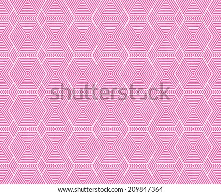 Pink and White Hexagon Tiles Pattern Repeat Background that is seamless and repeats