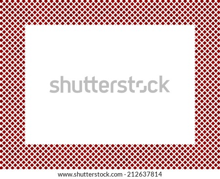 Red and White Diamonds Frame Background with center isolated for copy-space, Red and White Hearts Frame