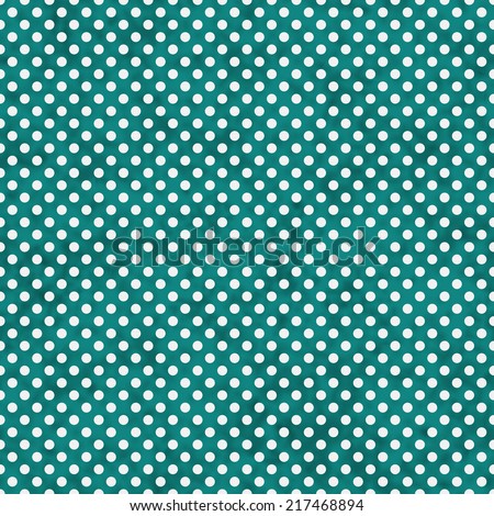 Bright Teal and White Small Polka Dots Pattern Repeat Background that is seamless and repeats