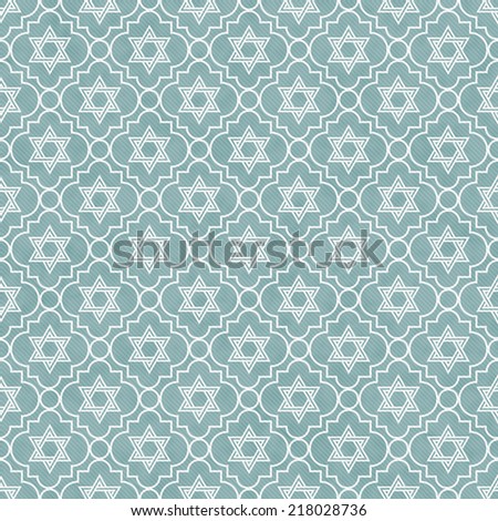 Blue and White Star of David Repeat Pattern Background that is seamless and repeats