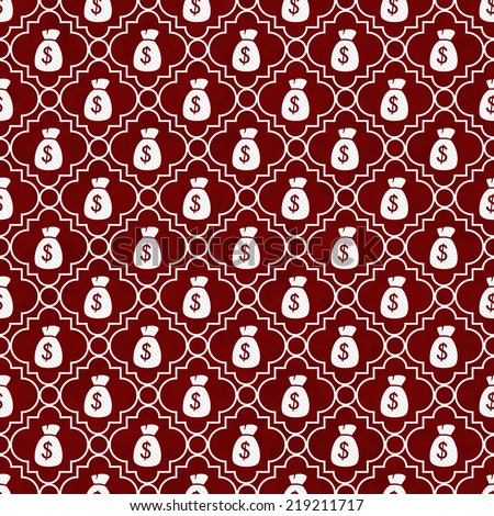 Red and White Money Bag Repeat Pattern Background that is seamless and repeats
