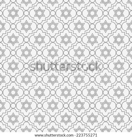 Gray and White Star of David Repeat Pattern Background that is seamless and repeats