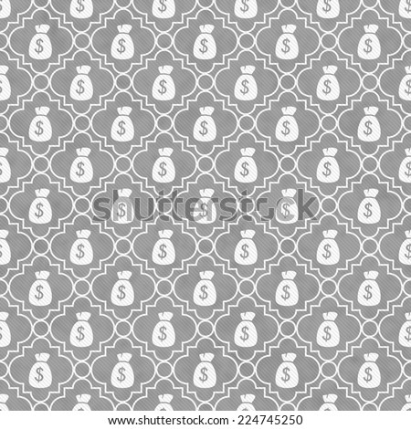 Gray and White Money Bag Repeat Pattern Background that is seamless and repeats