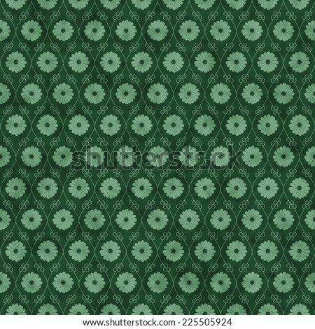 Green Flower Repeat Pattern Background that is seamless and repeats