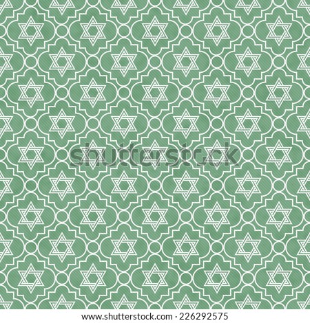 Green and White Star of David Repeat Pattern Background that is seamless and repeats