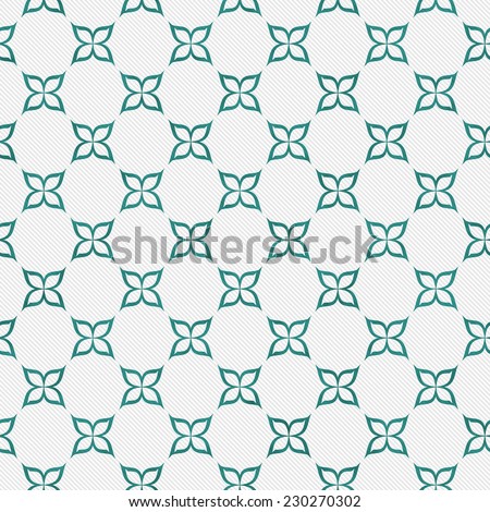 Teal and White Flower Repeat Pattern Background that is seamless and repeats