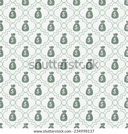 Teal and White Money Bag Repeat Pattern Background that is seamless and repeats