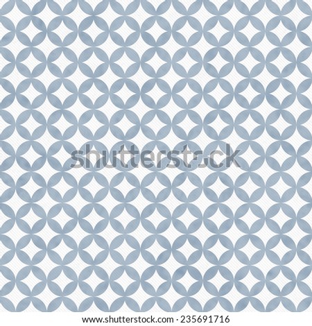 Blue and White Interconnected Circles Tiles Pattern Repeat Background that is seamless and repeats