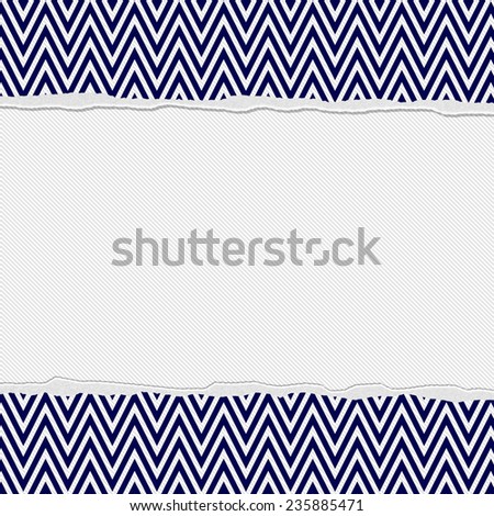Navy Blue and White Torn Chevron Frame Background with center for copy-space, Classic Torn Chevron Frame