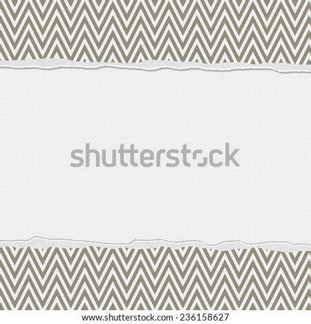 Brown and White Torn Chevron Frame Background with center for copy-space, Classic Torn Chevron Frame