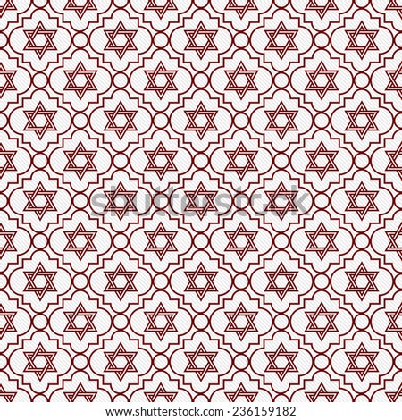 Red and White Star of David Repeat Pattern Background that is seamless and repeats