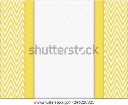 Yellow and White Chevron Zigzag Frame with Ribbon Background with center for copy-space, Classic Chevron Zigzag Frame