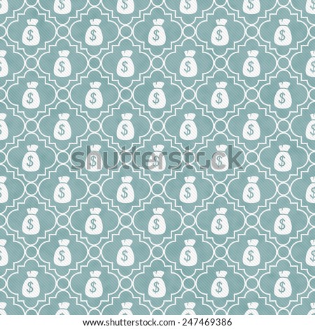 Teal and White Money Bag Repeat Pattern Background that is seamless and repeats
