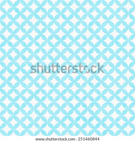 Teal and White Interconnected Circles Tiles Pattern Repeat Background that is seamless and repeats