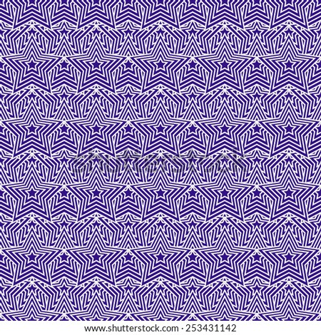 Purple and White Star Tiles Pattern Repeat Background that is seamless and repeats