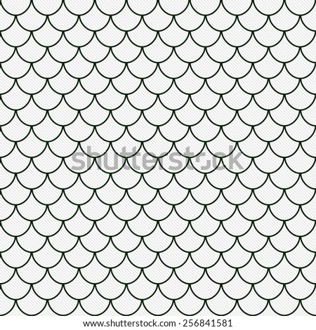 Green and White Shell Tiles Pattern Repeat Background that is seamless and repeats