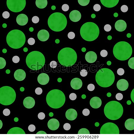 Green, White and Black Polka Dot Fabric with texture Background that is seamless and repeats