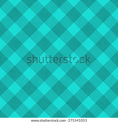 Teal Striped Gingham Tile Pattern Repeat Background that is seamless and repeats