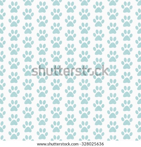 Green and White Dog Paw Prints Tile Pattern Repeat Background that is seamless and repeats