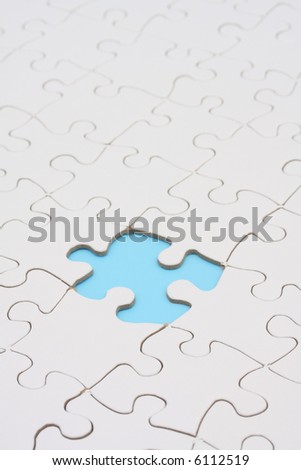 Puzzle with piece missing - puzzle solved except on part