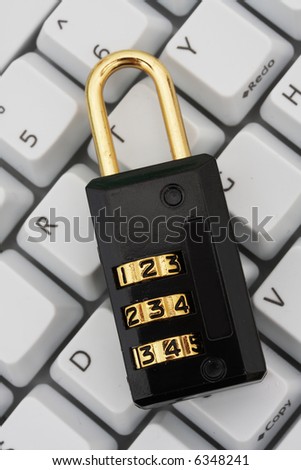 Close up of lock on keyboard