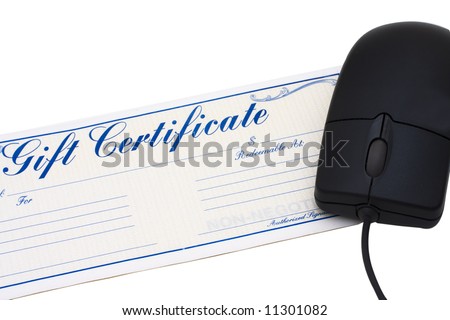 Gift certificate with computer mouse – online certificates