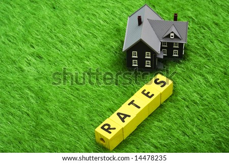 House with alphabet blocks spelling rates â?? mortgage rates