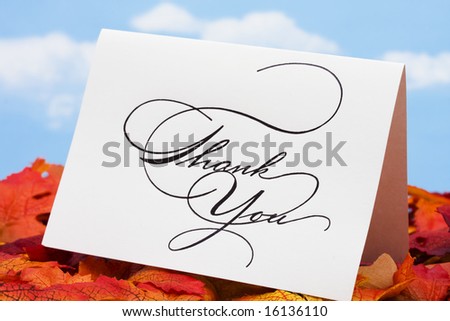 Thank you card on leaves â?? thank you customers