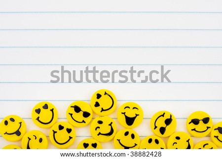 of yellow smiley faces on
