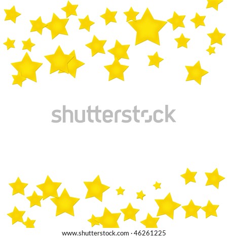 Gold stars making a border on a white background, gold star border