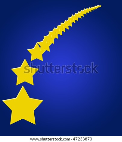 Gold stars on a blue background, Wishing on a Shooting Star