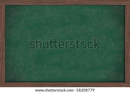 A blank green chalkboard with a wooden frame, chalk board