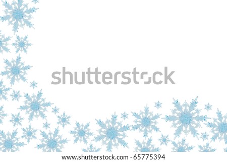 Snowflake border with white background, winter time