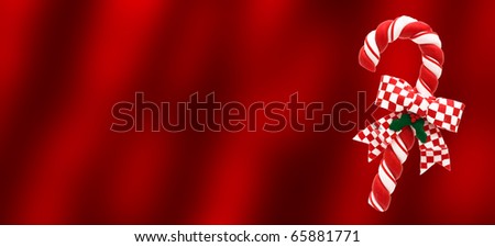 A candy cane on a red background, candy cane background