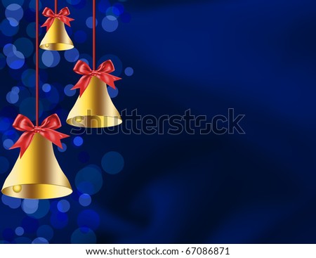 Christmas bells illustrated on a red background, christmas time