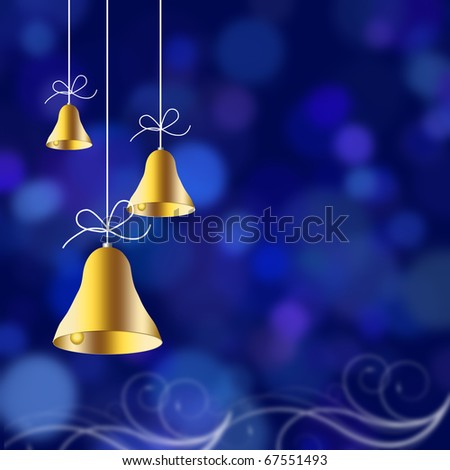 Christmas bells illustrated on a red background, christmas time
