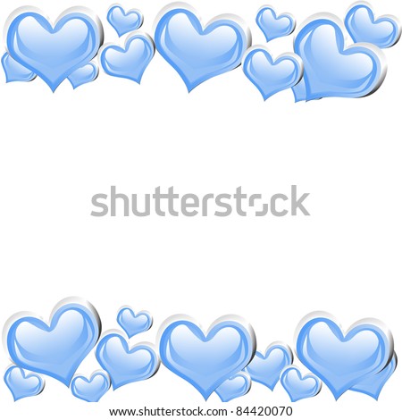 A blue heart background isolated on a white background with copy space, romantic background