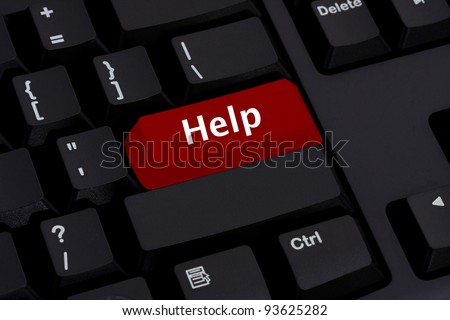 Computer keyboard key displaying word help