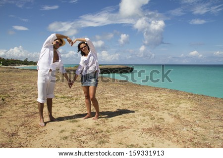 Couple on the beach of sea, love story