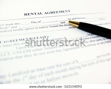 Rental agreement with solid pen