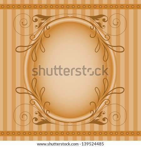 brown oval frame with elegant floral ornament