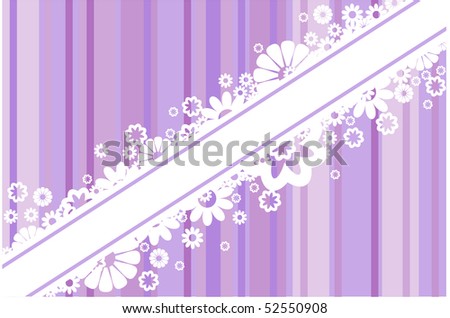 Diagonal band of white flowers on a purple background