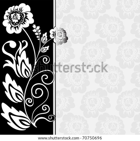 black and white backgrounds flowers. stock vector : abstract lack and white background with flowers and floral