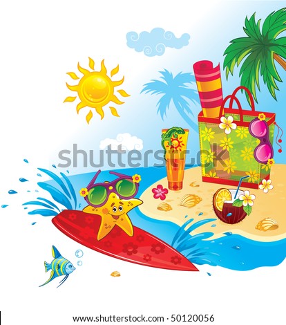 summer clip art. stock vector : Summer clip art
