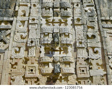 Uxmal. Relieve maya. Mexico